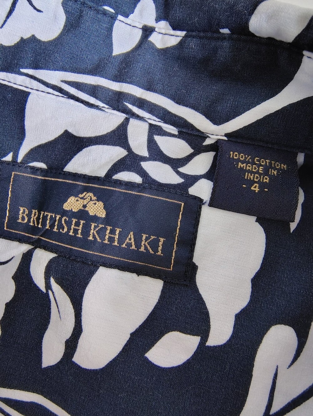 VTG British Khaki Floral 2 Piece Set Cotton Wide Leg Crop Separates Sz 4/8 - Picture 5 of 12